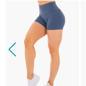 Motion high waisted shorts- steel blue